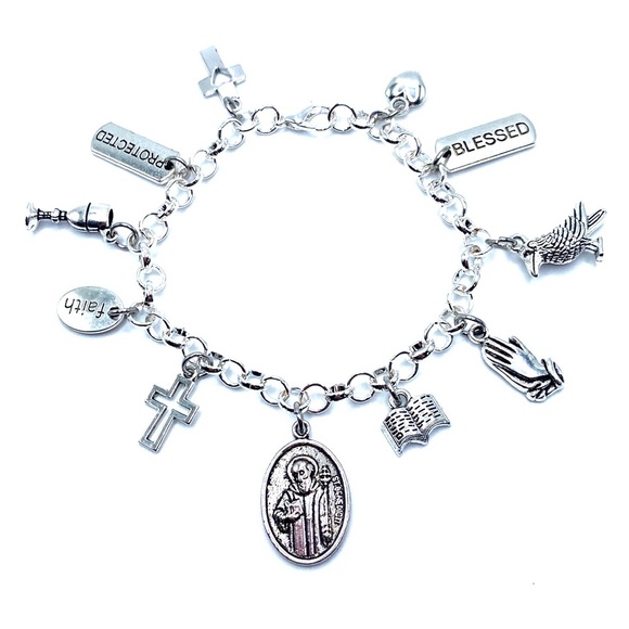 Saint Benedict Charm Bracelet Religious Catholic Christianity - Picture 6 of 8